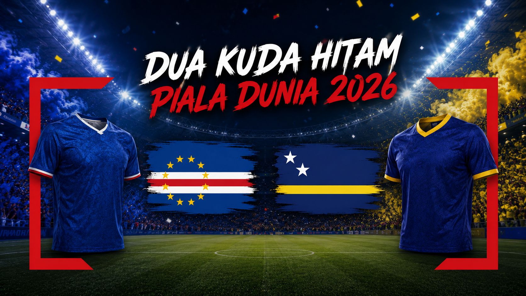 Ilustrasi dua kuda hitam Piala Dunia 2026, Cape Verde dan Curaçao.
