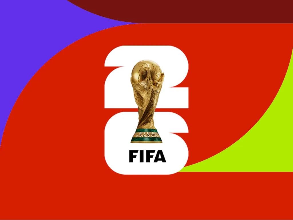 Ilustrasi Piala Dunia FIFA 2026 beserta piala.